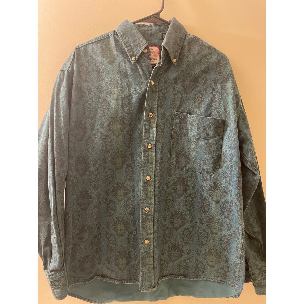 Jordache Mens Size Medium Long Sleeve Button Down Shirt Cotton Casual Vtg‎